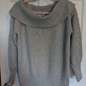 Crown & Ivy Medium Size Off The Shoulder Sweater w/ Pearl Accents